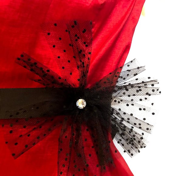 Red homecoming dress, strapless - Picture 5 of 8